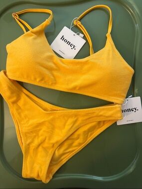 Honey. Soft Yellow Terry Bikini.